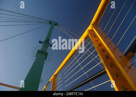 Die Warthen Wigg-Brücke über den Fluss Nene in Northampton, Großbritannien; benannt nach dem Gründer des Saints Rugby-Teams Stockfoto