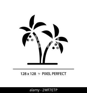 Datumspalmen im schwarzen Glyphen-Symbol der VAE Stock Vektor