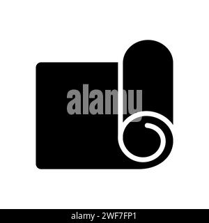 Yoga Mat Glyphe Vektor Symbol isoliert Stock Vektor