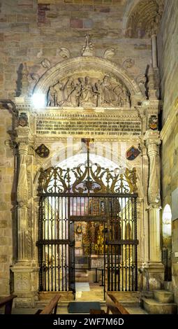 Kapelle des Doncel in der Sigüenzer Kathedrale. Guadalajara, Castilla la Mancha, Spanien. Stockfoto