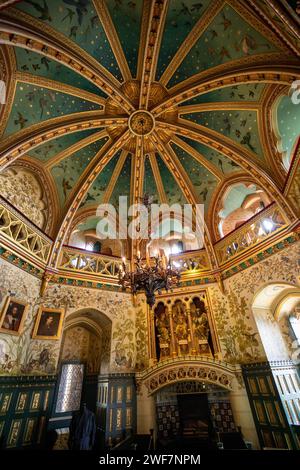 Wales, Glamorgan, Tongwynlais, Castell Coch, Great Hall, Decke Stockfoto
