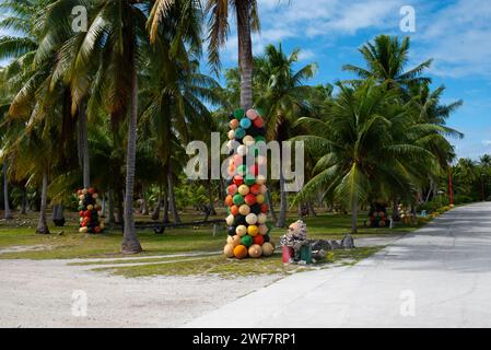 Rotoava Village, Fakarava, Französisch-Polynesien Stockfoto