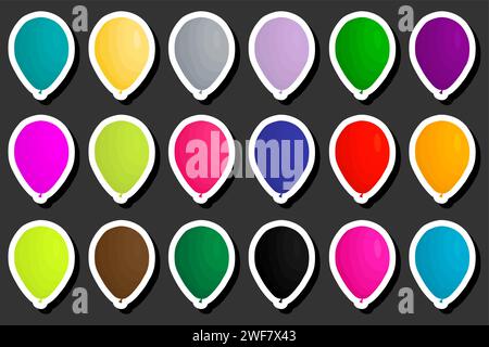 Schöne Farbillustration zum Thema des Feierns des jährlichen Feiertags mit aufblasbaren Ballons Stock Vektor