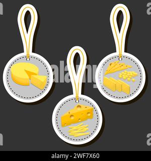 Illustration zum Thema wunderschönes leckeres hausgemachtes Käsemilchprodukt, das aus verschiedenen Zutaten besteht Stock Vektor