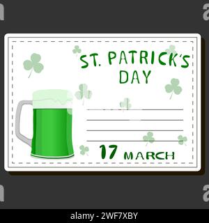 Schöne Farbillustration zum Thema des Feierns des jährlichen Feiertags St. Patrick's Day Stock Vektor