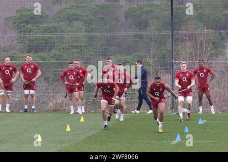 Girona, Spanien, 29. Januar 2024, England Männer-Rugby-Trainingslager Stockfoto