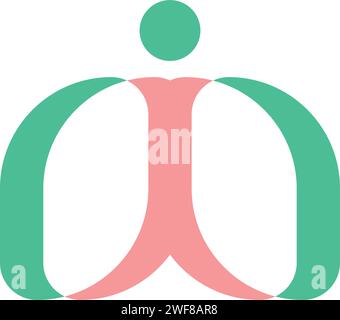 Mann Lungen Logo Vektor Symbol Illustration Design Element Stock Vektor