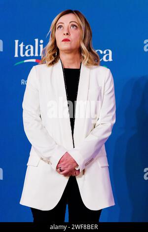 Roma, Italien. Januar 2024. Italien-Afrika. Eine Brücke für gemeinsames Wachstum“ im Bild Giorgia Meloni Credit: LaPresse/Alamy Live News Stockfoto