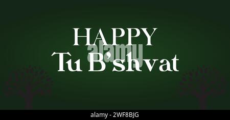 Happy Tu B'shvat mit stilvollem Textabbildung Stock Vektor