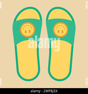 Flip Flops Isolieren von Hausschuhen Symbol Stock Vektor