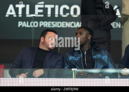 Madrid, Spanien. Januar 2024. Moise kean spielte während des Spiels zwischen Atletico de Madrid und Valencia CF am 28. Januar im Civitas Metropolitano Stadium in Madrid. (Foto: Cesar Cebolla/PRESSINPHOTO) Credit: PRESSINPHOTO SPORTS AGENCY/Alamy Live News Stockfoto