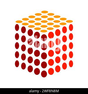 Buntes 3D-gepunktetes Cube-Symbol Vektor-Illustration Stock Vektor