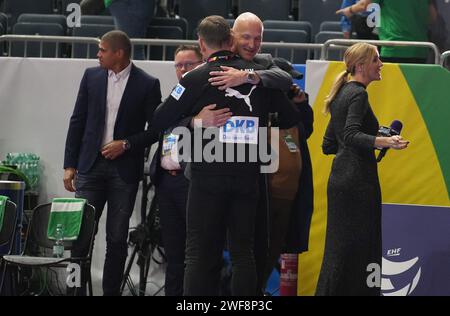 Köln, Deutschland. Januar 2024. © Laurent Lairys/MAXPPP - Thierry Omeyer während der EHF Euro 2024 der Männer, Platzierungsspiel 3/4, Handballspiel zwischen Schweden und Deutschland am 28. Januar 2024 in der Lanxess-Arena in Köln - Foto Laurent Lairys/MAXPPP Credit: MAXPPP/Alamy Live News Stockfoto