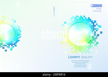 Abstrakte, moderne, geometrische Deckschablone. A4-Buch für Jahresbericht, Magazin, Broschüre, Angebot, Portfolio, Broschüre, Poster. 3D-Vektor Stock Vektor