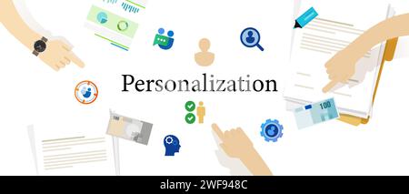 Personalisierungssymbol Personen geschäftlich persönlich Personalisieren Sie das Konzept der Person Stock Vektor