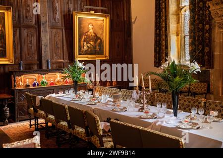 Großbritannien, England Kent, Hever, Hever Castle, Dining Hall, Innenraum Stockfoto