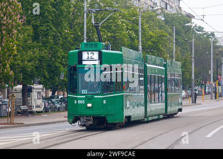 Sofia, Bulgarien - 18. Mai 2019: Das Sofia-Straßenbahnnetz ist eine der wichtigsten öffentlichen Verkehrsmittel in der bulgarischen Hauptstadt. Stockfoto