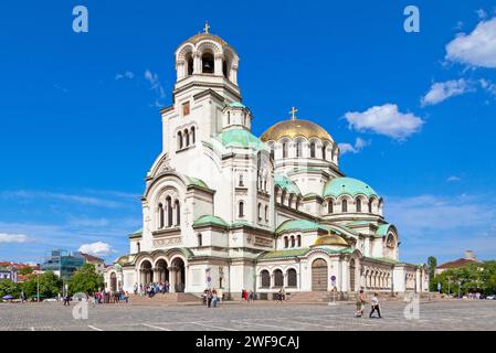 Sofia, Bulgarien - 18. Mai 2019: Die St. Alexander-Newski-Kathedrale (Bulgarisch: Свети Александър Невски-паметник 'Храм', Hram-pametnik 'Sveti Aleksandar Stockfoto