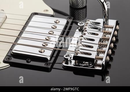 Gitarren-Wammy-Bar-Brücke Makronaht Stockfoto