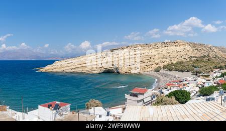 Ein Bild vom Matala Beach. Stockfoto