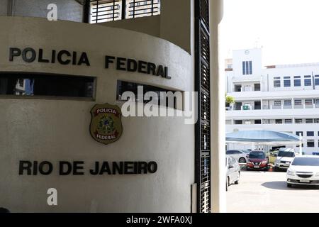 Hauptgebäude des Hauptquartiers der brasilianischen Bundespolizei. Brasilianische Bundesbehörde für Strafverfolgung - Rio de Janeiro, Brasilien 01.29.2024 Stockfoto