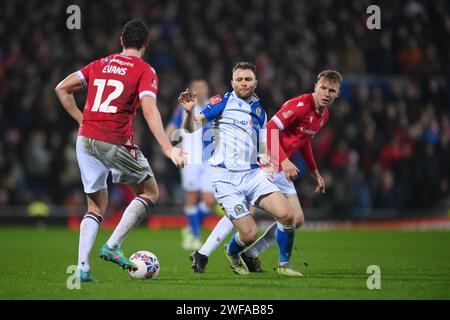 Blackburn, Großbritannien. Januar 2024. Sondre Tronstad von den Blackburn Rovers in Aktion während des FA Cup Spiels in Ewood Park, Blackburn. Der Bildnachweis sollte lauten: Ben Roberts/Sportimage Credit: Sportimage Ltd/Alamy Live News Stockfoto