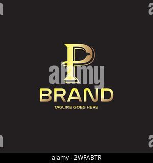 Letter P und Vogel Logo Design Vektor Stock Vektor