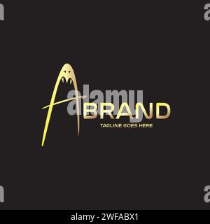 Letter A und Shark Logo Design Vektor Stock Vektor