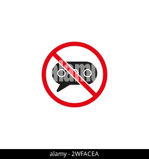 Kein Kommentarsymbol oder Chat verboten. Symbol "Nachricht ablehnen". Hören Sie auf zu reden und Kommunikationsverbot. Vektorabbildung. EPS 10. Stock Vektor