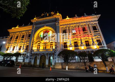 Sucre Bolivien Regierungsgebäude bei Nacht Stockfoto