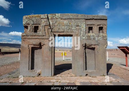 Tiwanaku Sonnentor Bolivien Stockfoto