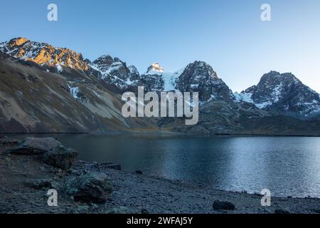 Laguna Chiarkhota Bolivien Stockfoto