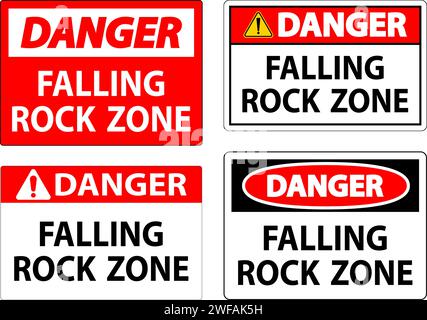 Gefahrenschild, Falling Rock Zone Stock Vektor