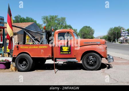 Westliche Stadt in Seligman an der historischen Route 66 im Wilden Westen. Seligman, Arizona, USA Stockfoto