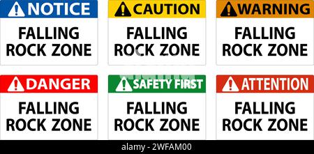 Gefahrenschild, Falling Rock Zone Stock Vektor
