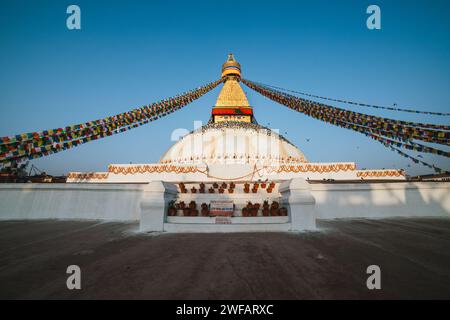 UNESCO-Weltkulturerbe Boudhanath Stupa Kathmandu, Nepal. Stockfoto