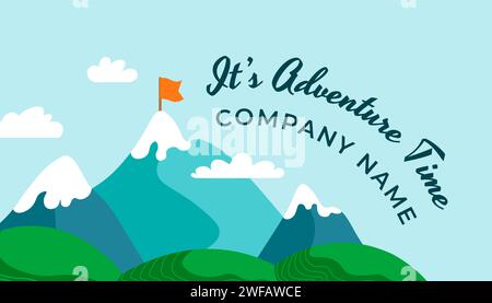 Visitenkarte für Abenteuer, Camping und Ausflüge Stock Vektor