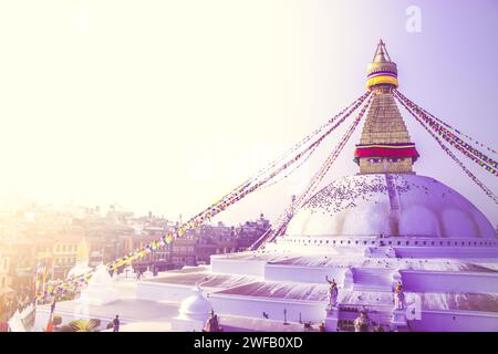 UNESCO-Weltkulturerbe Boudhanath Stupa Kathmandu, Nepal. Stockfoto