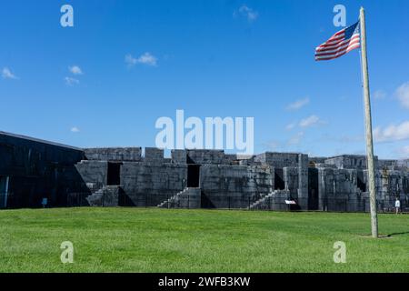 Key West Fort Zachary mit US-Flagge Stockfoto