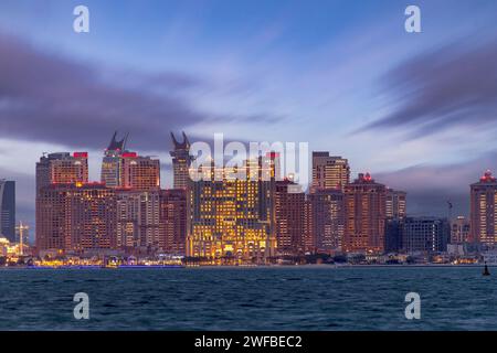Lusail, Katar - 29. Januar 2024: Moderne und wunderschöne Skyline von Lusail Qatar Stockfoto