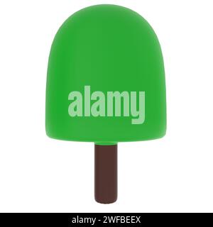 Einfacher Baum isoliert auf weißem Hintergrund. Hochwertige 3D-Illustration Stockfoto