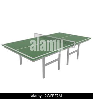 Tischtennis isoliert auf weißem Hintergrund. Hochwertige 3D-Illustration Stockfoto