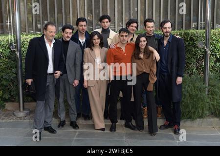 Rai viale Mazzini, Rom, Italien, 29. Januar 2024, die Besetzung während des Photocall Mameli, il ragazzo che sogno l'Italia - News Stockfoto