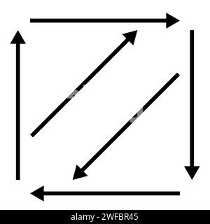 Symbol für Rechtspfeile. Doppeltes diagonales Zeichen. Dünne Linie. Handkunst. Navigationshintergrund. Vektorabbildung. Rohbild. EPS 10. Stock Vektor