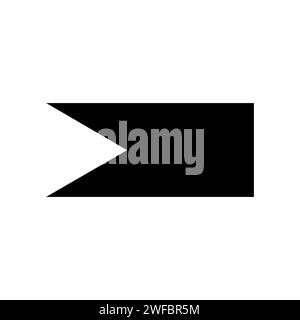 Flaggensymbol. Schaltfläche Navigationsposition. Schwarze Silhouette. App-Element. Kartenhinweis. Vektorabbildung. Rohbild. EPS 10. Stock Vektor