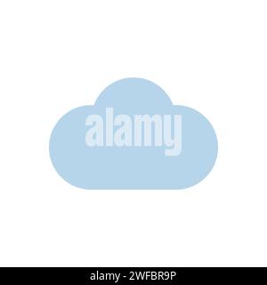 Blaues Wolkensymbol. Zeichentrickkunst. Digitaler Raum. Wettervorhersage-Konzept. Datenbankzeichen. Vektorabbildung. Rohbild. EPS 10. Stock Vektor