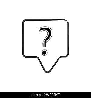 Meldungsfeld. Schwarzes Fragezeichen. Bitten Sie um Hilfe. Chat-Konz. Kommunikationshintergrund. Vektorabbildung. Rohbild. EPS 10. Stock Vektor