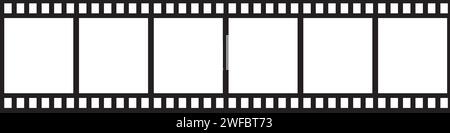 Filmstreifen-Symbol. Schwarzer Hintergrund. Kinematographiekonzept. Filmsymbol. Alte Kamera. Vektorabbildung. Rohbild. EPS 10. Stock Vektor