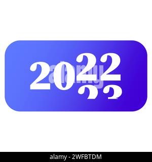 „Happy New Year 2023“-Logo. Übergang von 2022. Logotyp des Jahres. Vektorabbildung. Rohbild. EPS 10. Stock Vektor