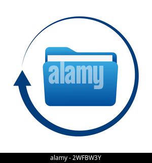 Ordner mit kreisförmigem Pfeil. Internet-Netzwerk. Dokumentsymbol. Vektorabbildung. EPS 10. Stock Vektor